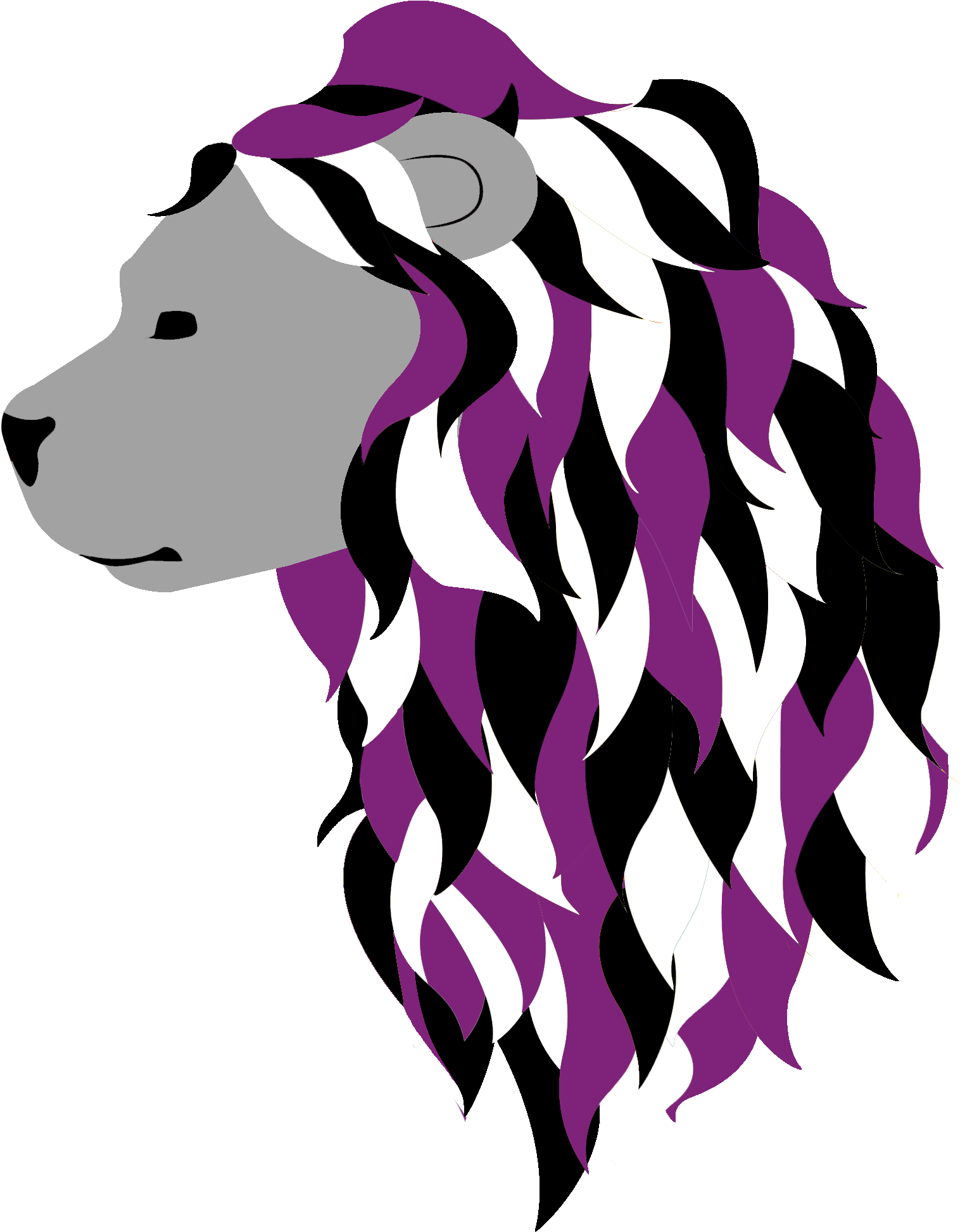 Asexual Pride Lion - Lion Clipart (2100x3000), Png Download