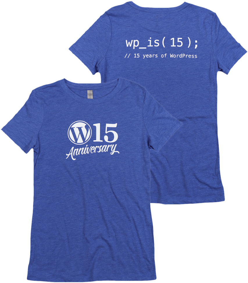 Wordpress 15th Anniversary T-shirt - Wordpress Clipart (1024x1024), Png Download