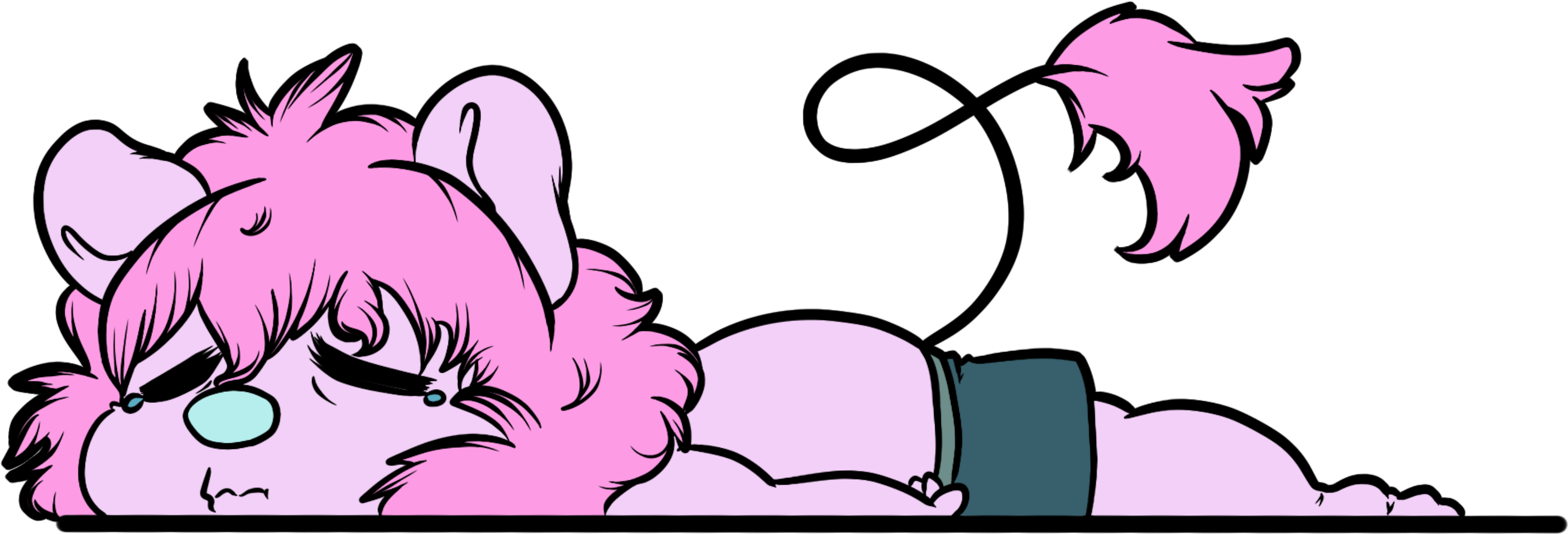 Lion Around Being Lazy - Cartoon Clipart (3000x3000), Png Download