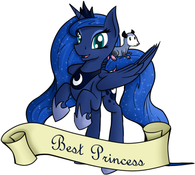 Timid Tracks, Open Mouth, Opossum, Princess Luna, Rearing, - Cartoon Clipart (659x600), Png Download