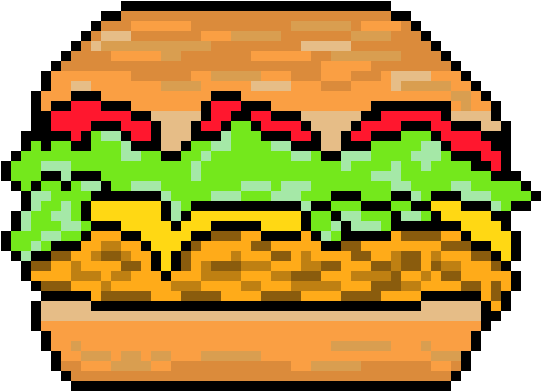 Burger - Pixel Art Circle Clipart (740x620), Png Download
