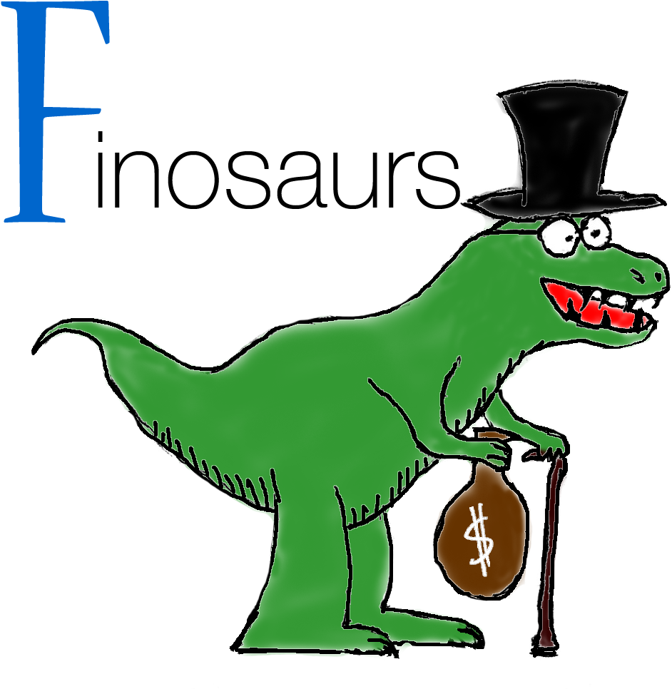 Finosaurs T Rex Logo - T Rex With Money Clipart (1000x1000), Png Download