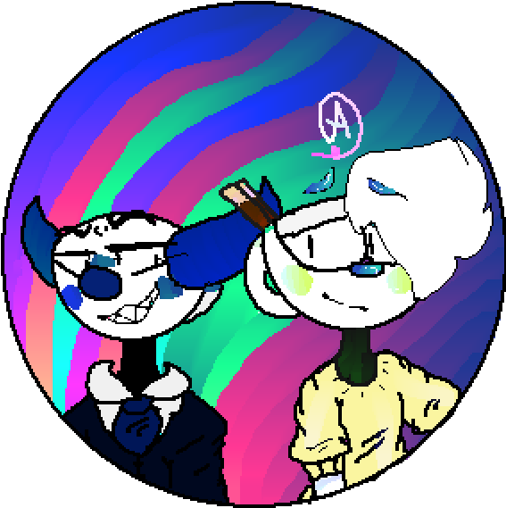 Mugman And Buttercup - Sharing Needles Clipart (666x1000), Png Download