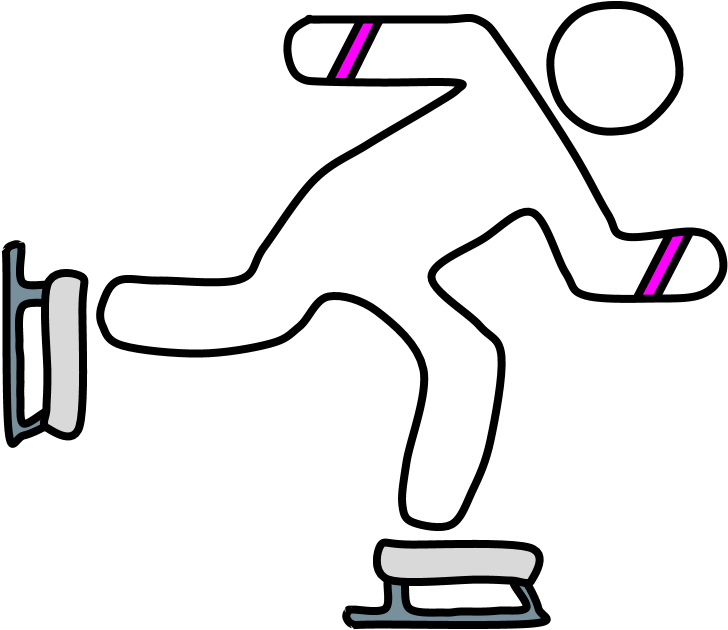 Ice Skating - Line Art Clipart (816x1056), Png Download