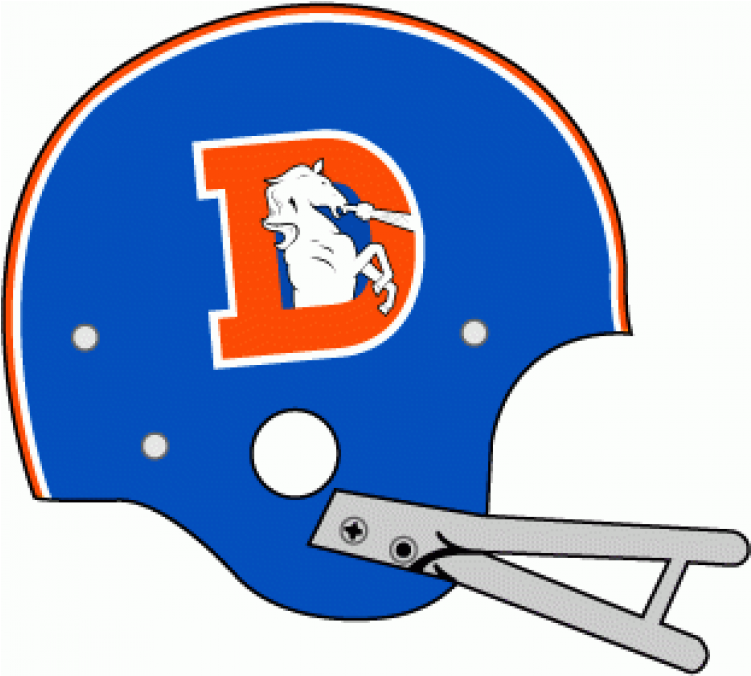 Denver Broncos Iron On Stickers And Peel-off Decals - 1967 Denver Broncos Helmet Clipart (750x930), Png Download