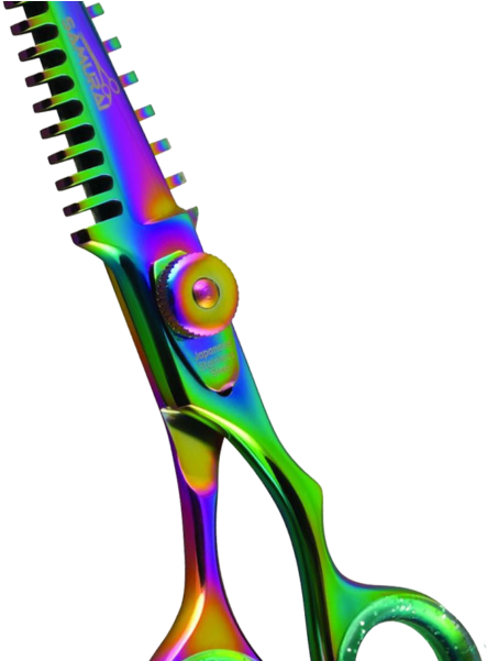 Professional Samurai Blending Shear In Rainbow Titanium Clipart (600x600), Png Download