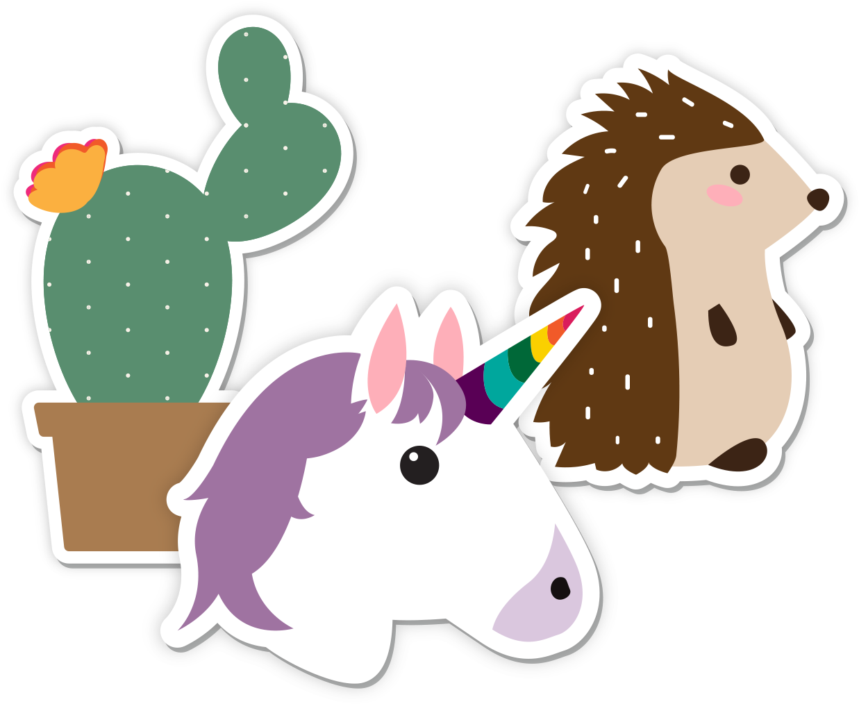 Animal Sticker Set - Cartoon Clipart (1500x1500), Png Download