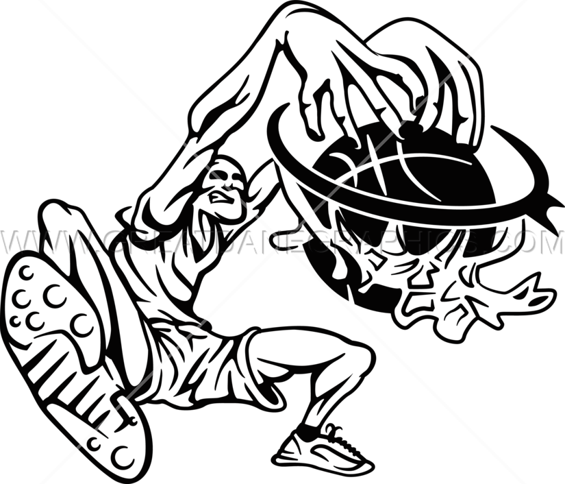 Dunk Drawing Easy - Slam Dunk Black And White Clipart (825x706), Png Download