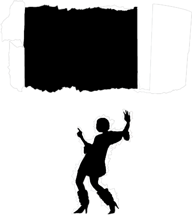 Ftestickers Tear Hole Man Silhouette 3deffect - Player Clipart (1024x1024), Png Download