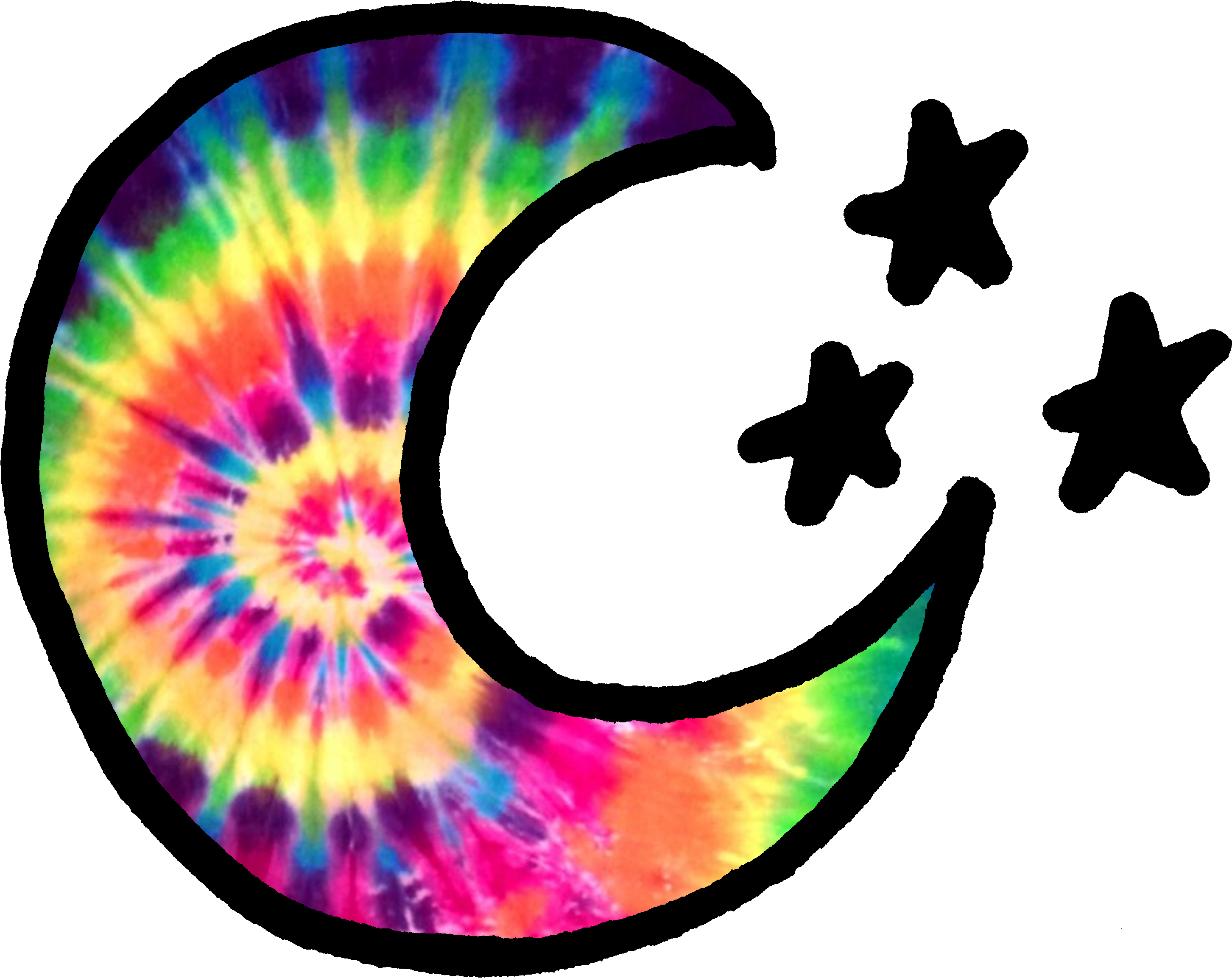 Tie Dye Moon - Hippie Clipart (4032x3024), Png Download