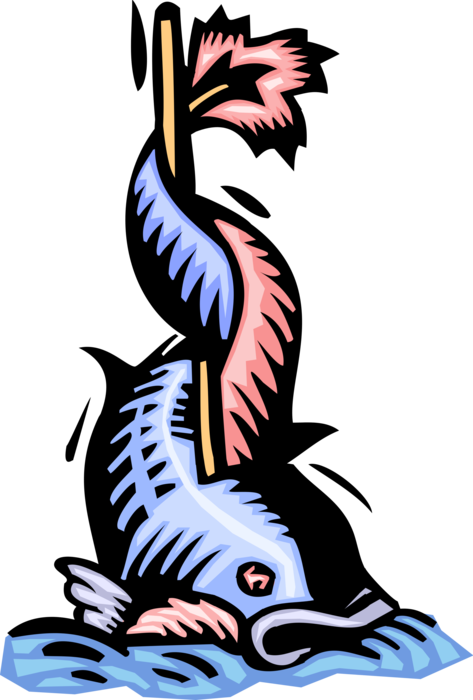 Vector Illustration Of Sea Serpent Fish Clipart (473x700), Png Download
