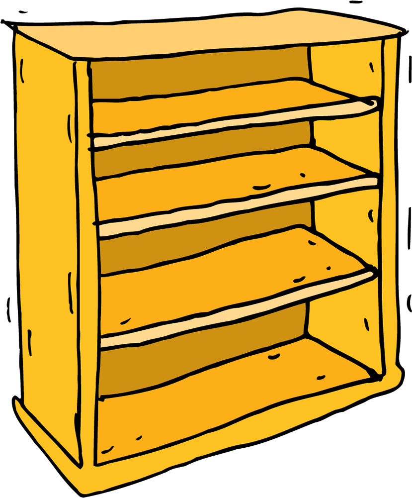 Bookcase - Wood Clipart (1000x1000), Png Download