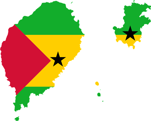 Sao Tome And Principe Flag Map Clipart (640x514), Png Download
