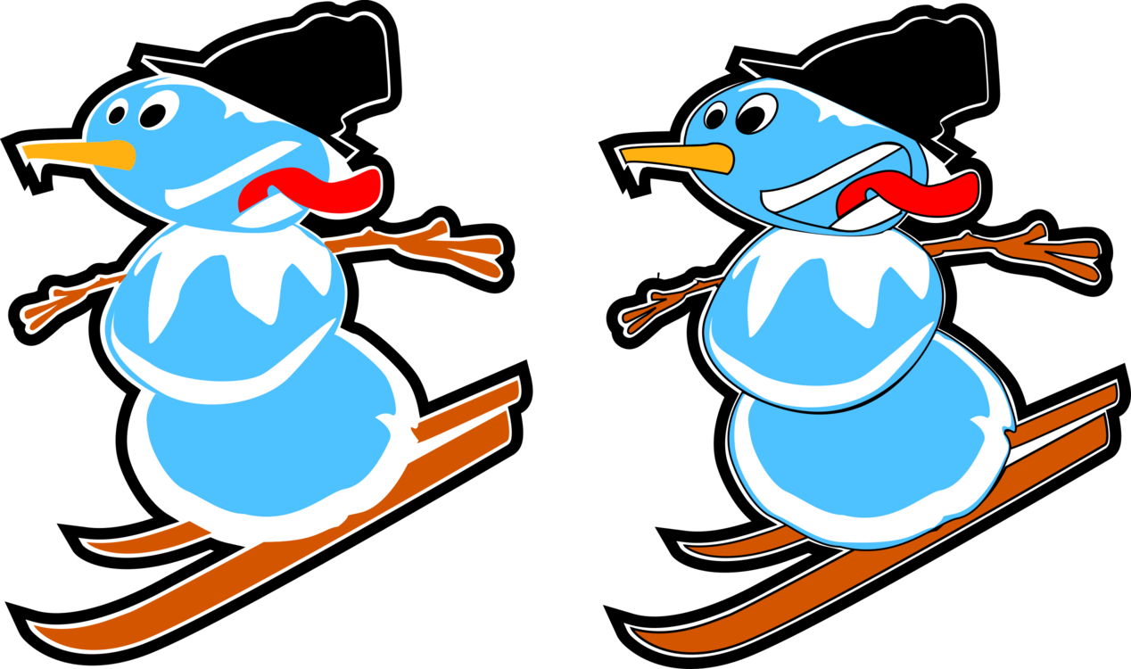 Beak Cartoon Recreation Bird Skiing - Clip Art - Png Download (1268x750), Png Download