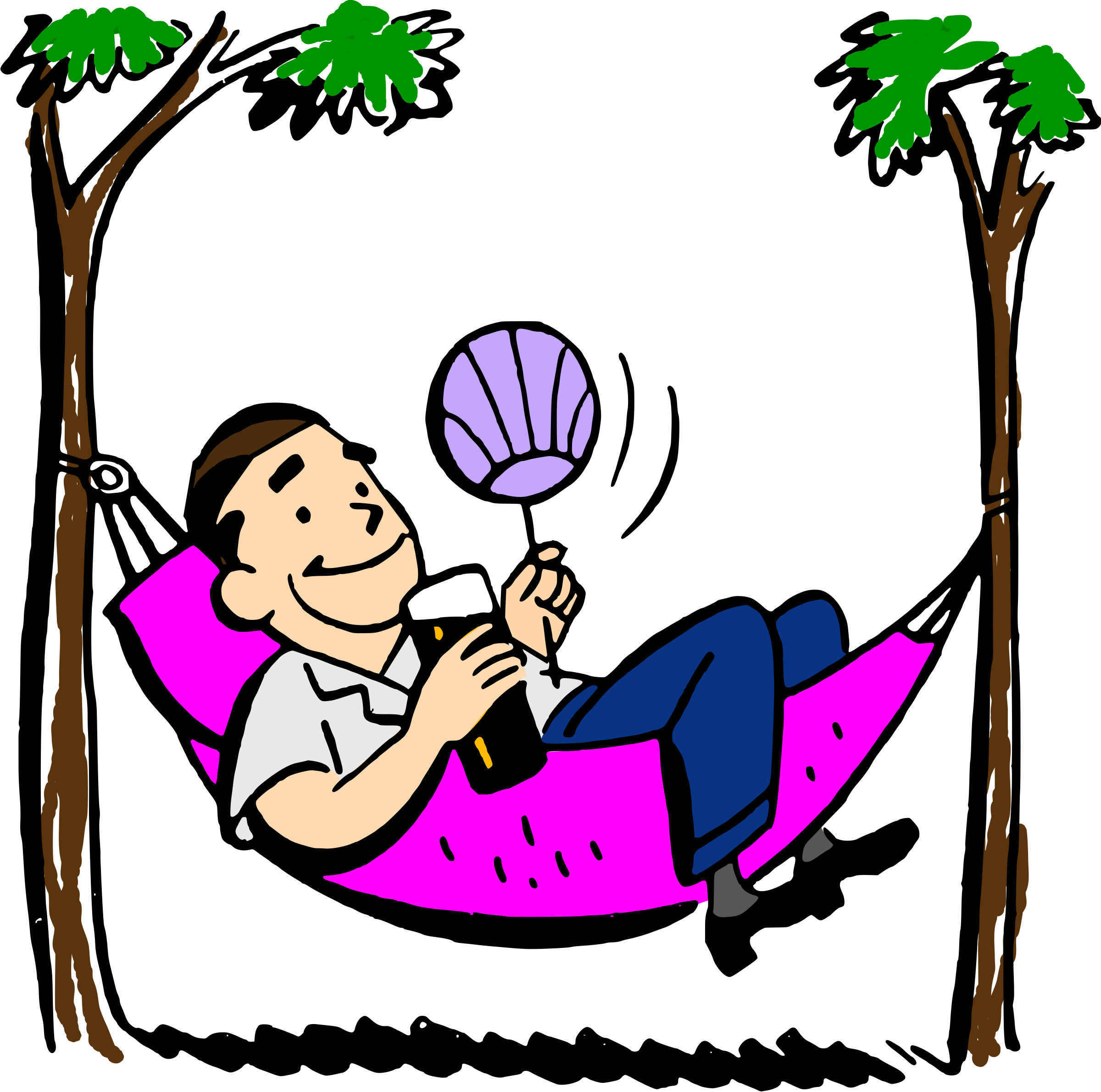 Ha Desktop Backgrounds In Hammock Colored - Person In Hammock Clipart - Png Download (2400x2380), Png Download