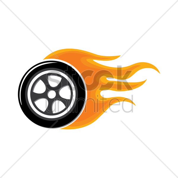 Orange Clipart Clip Art - Wheel On Fire Logo - Png Download (600x600), Png Download