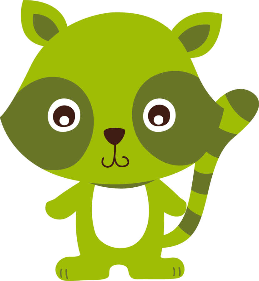 raccoons‿ ⁀°•• Cute Green Animals Clipart Png Download Full Size Clipart (331406