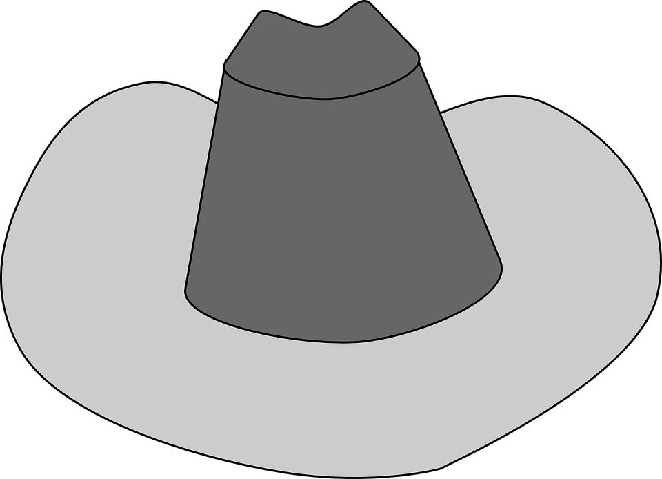 Free Cowboy Hat Clipart Black And White Images - Gray Cowboy Hat Clip Art - Png Download (960x694), Png Download