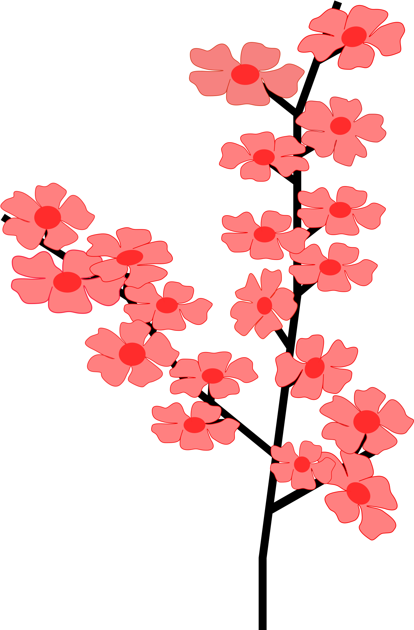 Flowers Sakura 2 Png Clip Arts - Cherry Blossoms Clipart Png Transparent Png (1382x2099), Png Download