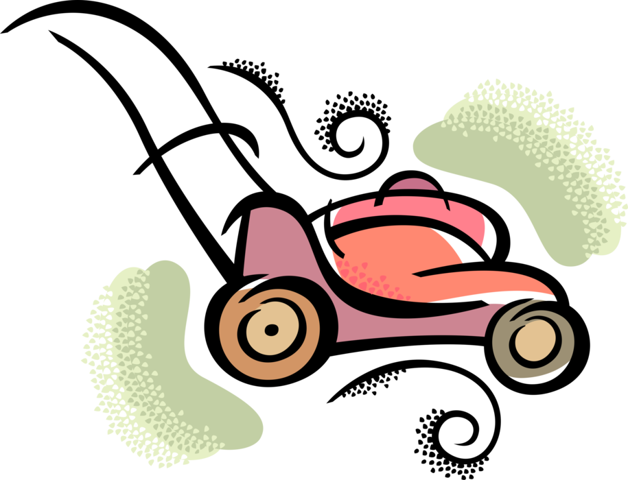 Yard Mower Cuts Grass Clipart (915x700), Png Download
