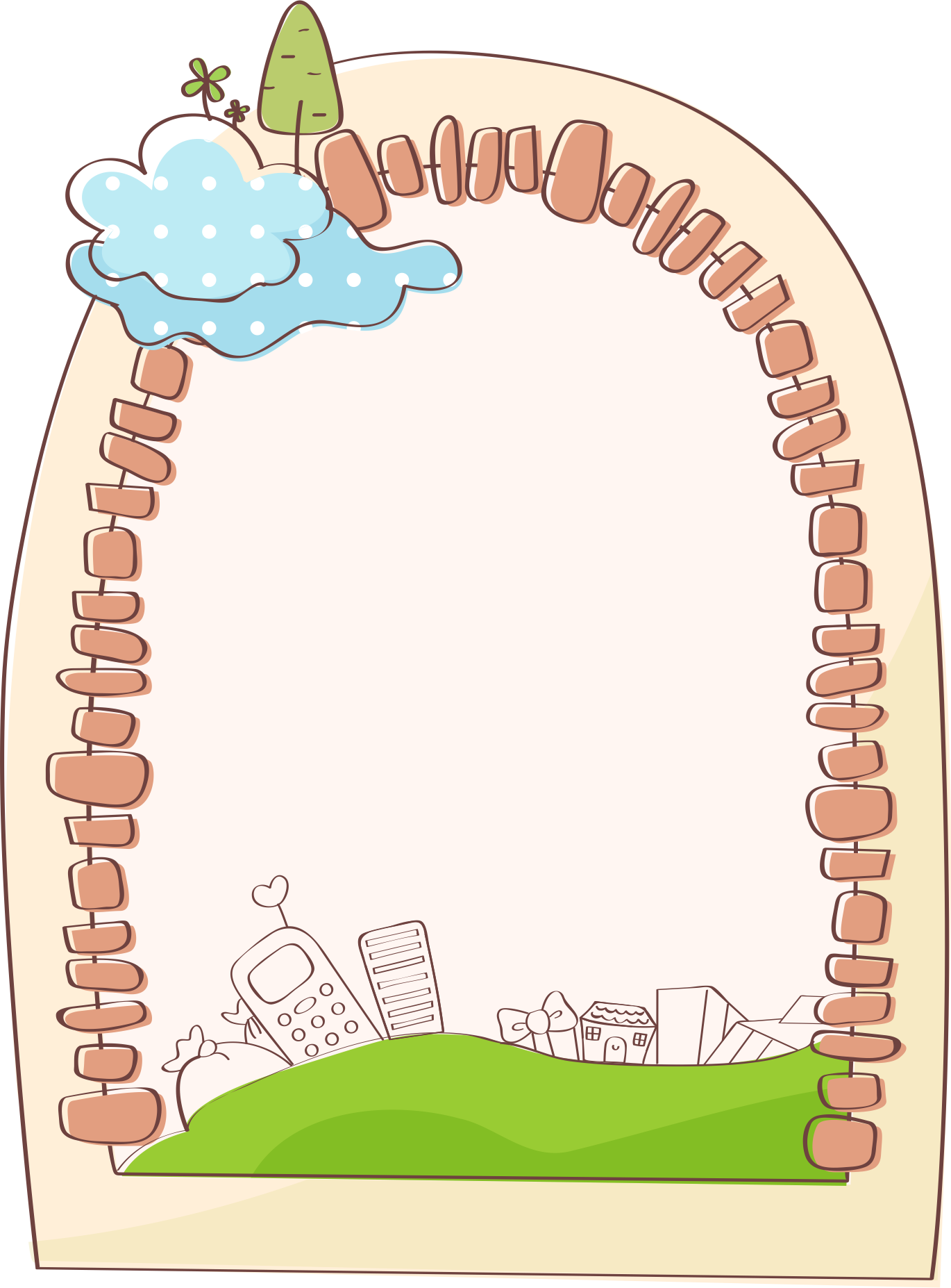 Svg Royalty Free Library Cartoon Clip Art Oval - Cartoon - Png Download (1370x1854), Png Download