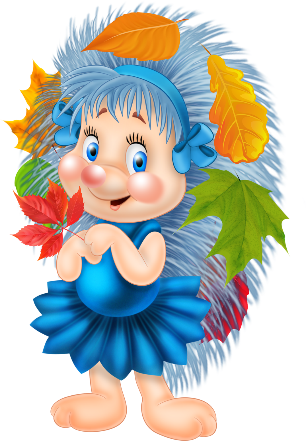 Фото, Автор Soloveika На Яндекс - Hedgehog Blue Clipart - Png Download (1214x1600), Png Download