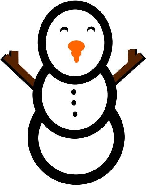 Cold Snow Clipart - Clipart Snowman Simple - Png Download (567x720), Png Download