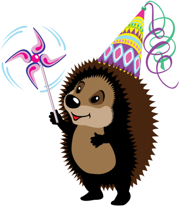 Hedgehog Clipart Happy Birthday - Happy Birthday Hedgehog Animal Clipart - Png Download (638x699), Png Download
