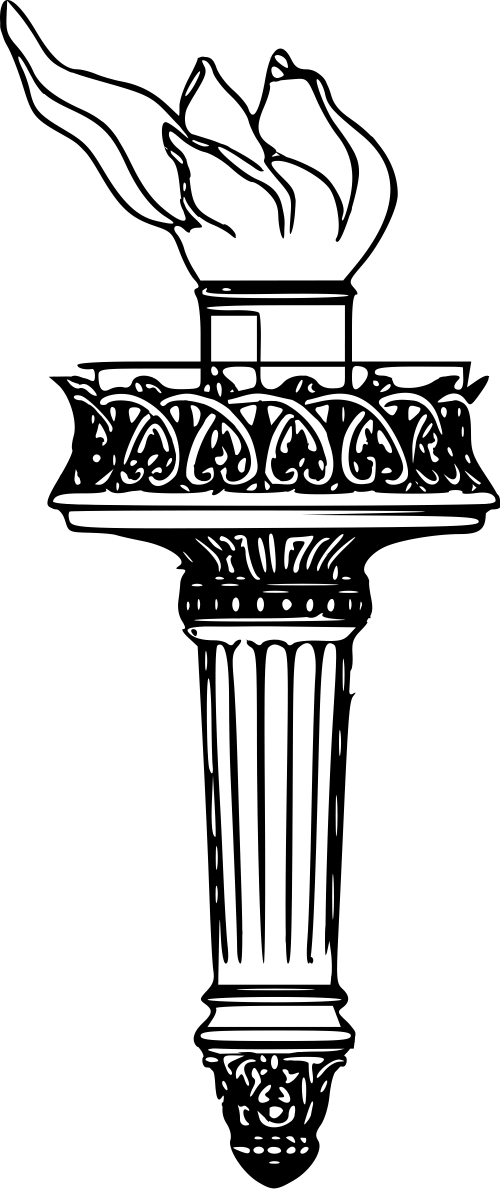 File Liberty Drawing Svg Wikimedia Commons Open - Statue Of Liberty Torch Vector Clipart (1000x2380), Png Download