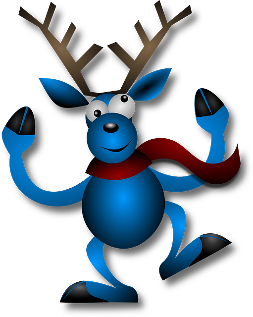 Openclipart-vectors » - Custom Blue Reindeer Playing Guitar Mousepad - Png Download (511x640), Png Download