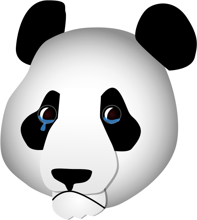 Tags - - Sad Panda Clipart (719x800), Png Download
