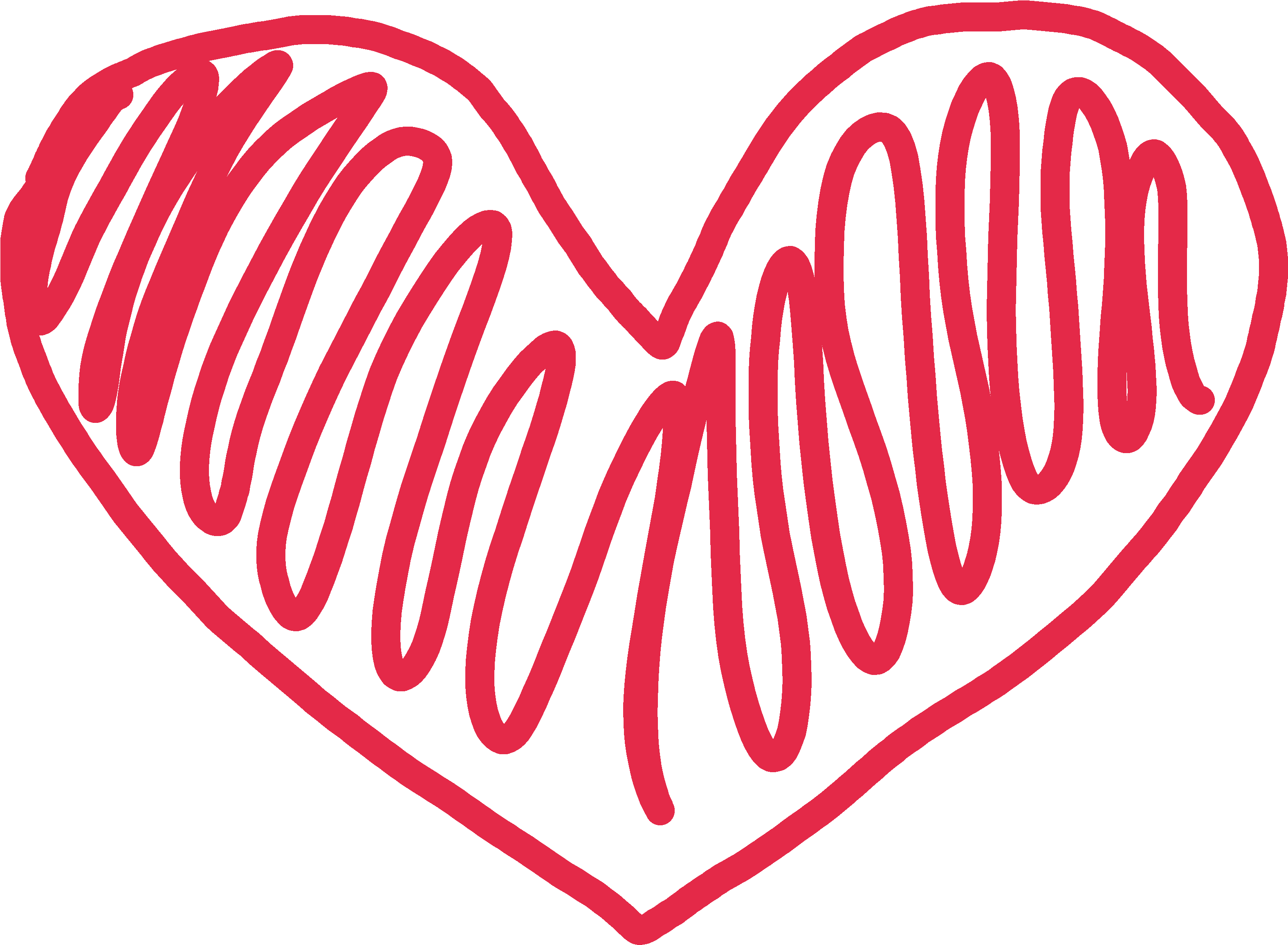 Doodle Heart Clipart - Love Heart Doodle Png Transparent Png (3292x2517), Png Download