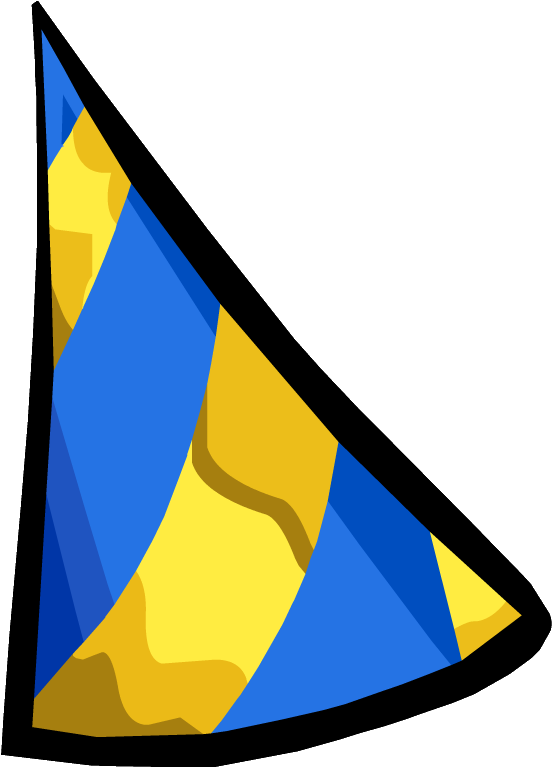 7th Anniversary Hat - Birthday Hat Blue And Yellow Clipart (564x770), Png Download