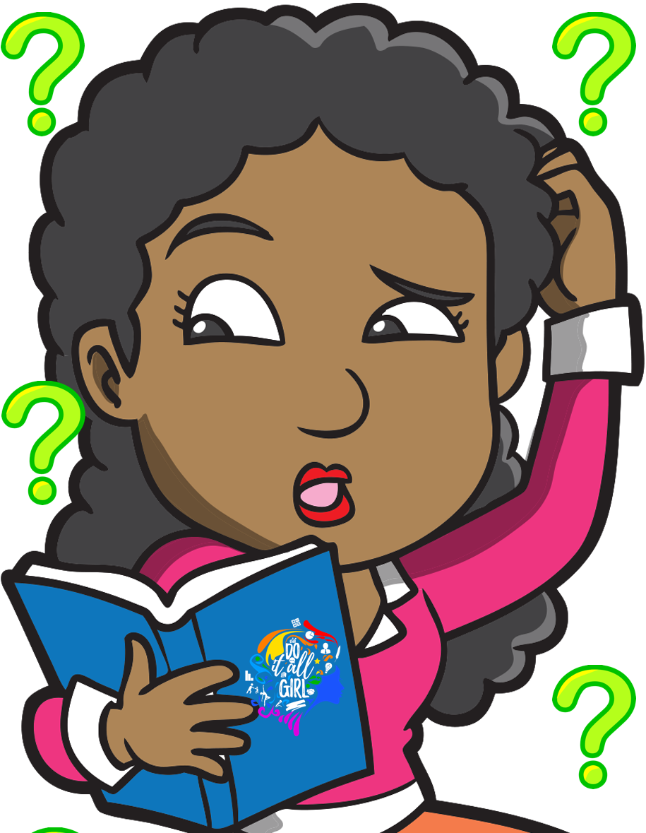 Alicia Confused Question Mark Half Clipart (915x1179), Png Download