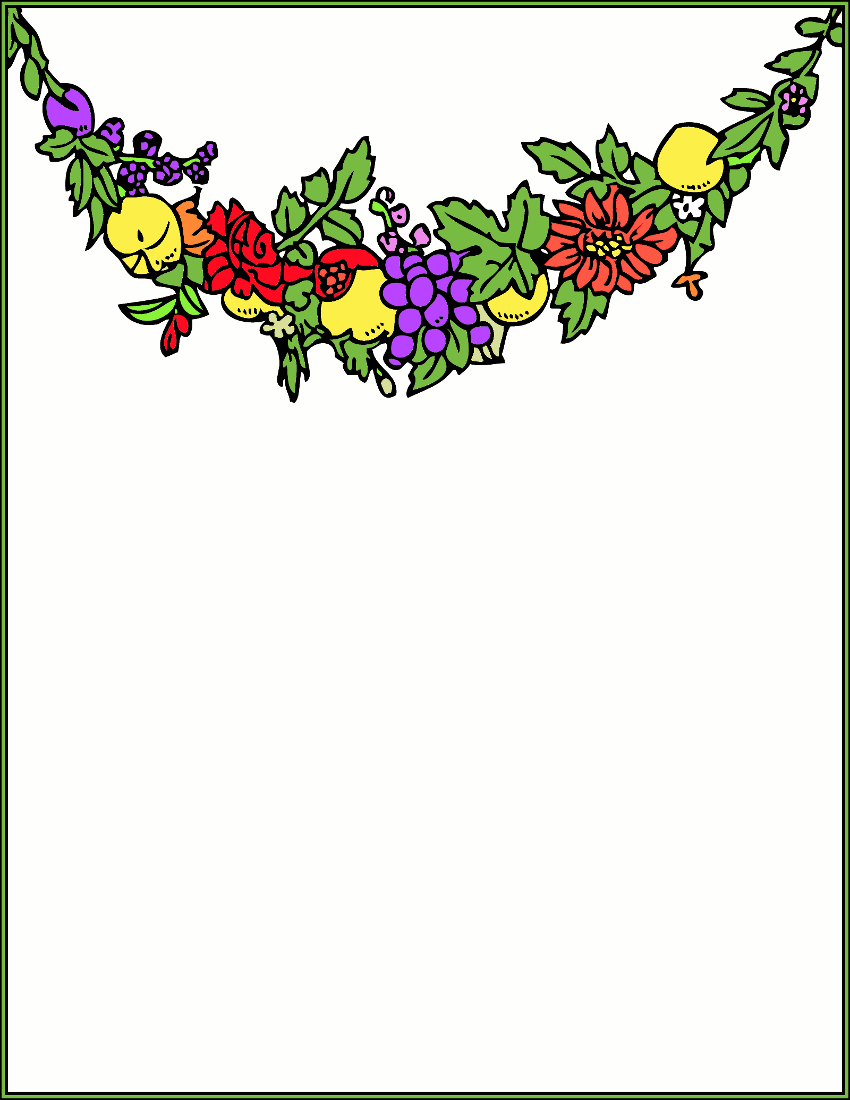 Download Vegetable And Fruit Border Design Clipart - Border Designs With Fruit And Vegetables - Png Download (850x1100), Png Download