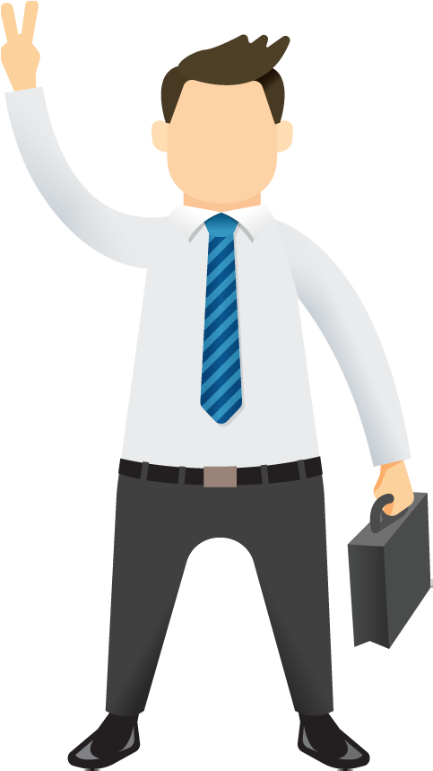 Cartoon Businessman Waving - Cartoon Person Waving Png Clipart (490x860), Png Download