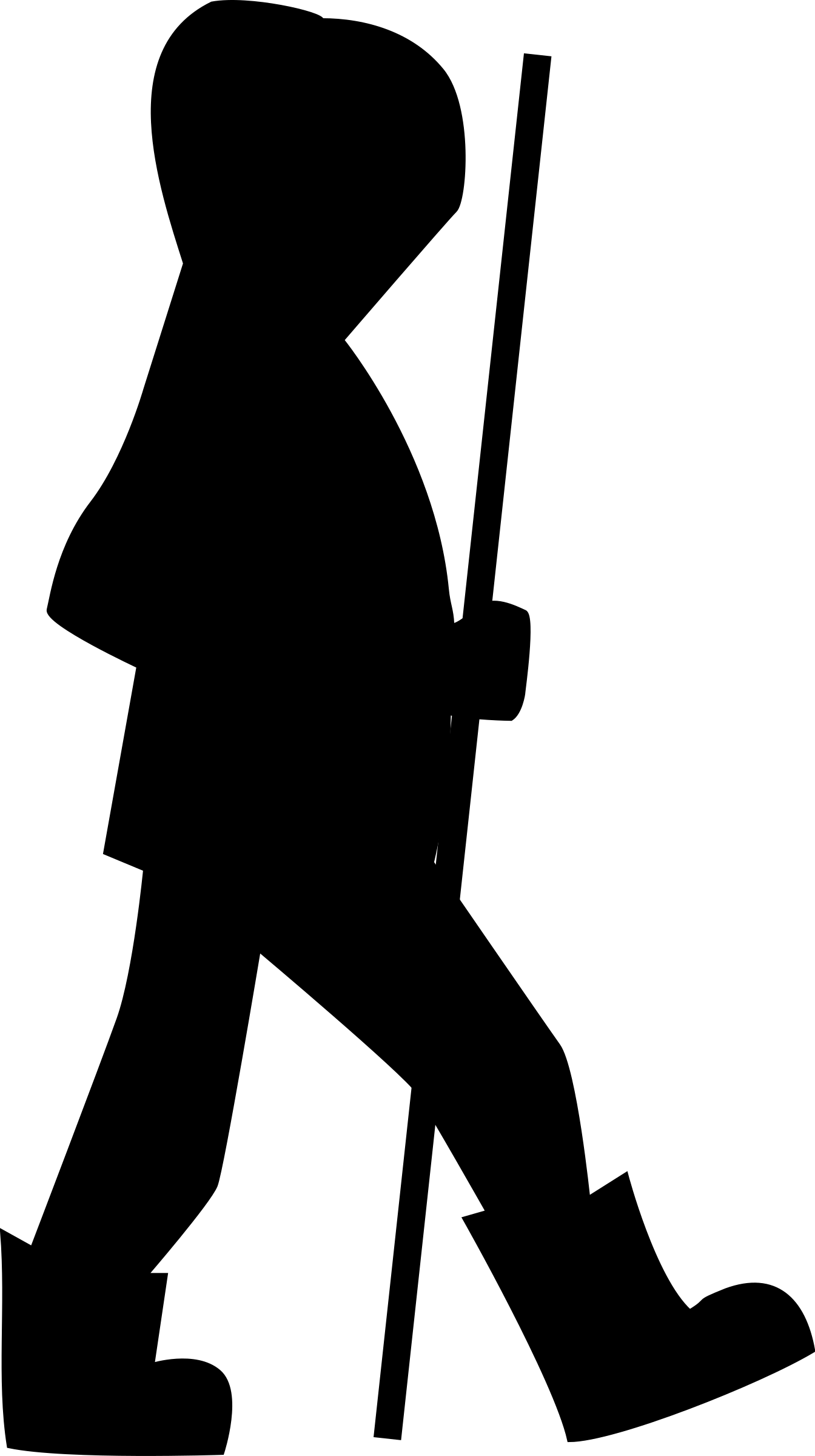 Hiking Computer Icons Silhouette Download Encapsulated - Caminhante Png Clipart (420x750), Png Download