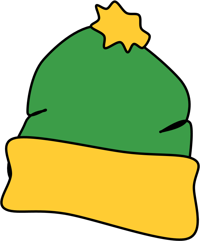 Hat, Winter, Green, Yellow, Style 2, Clipart (816x1056), Png Download