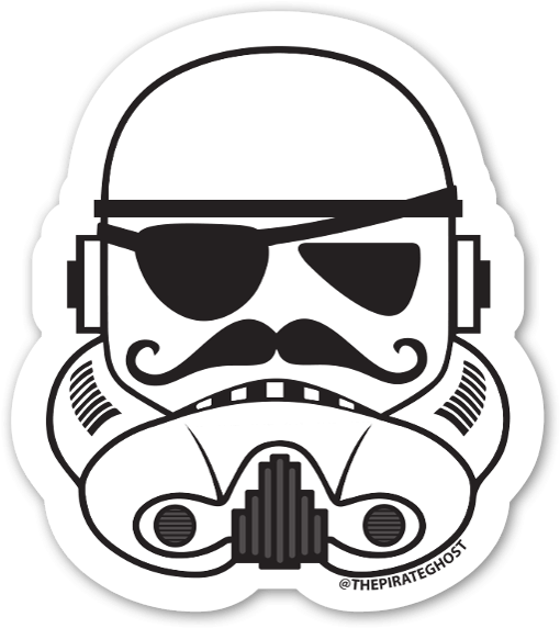 Pirateghost Trooper - Stormtrooper Black And White Clipart (542x600), Png Download