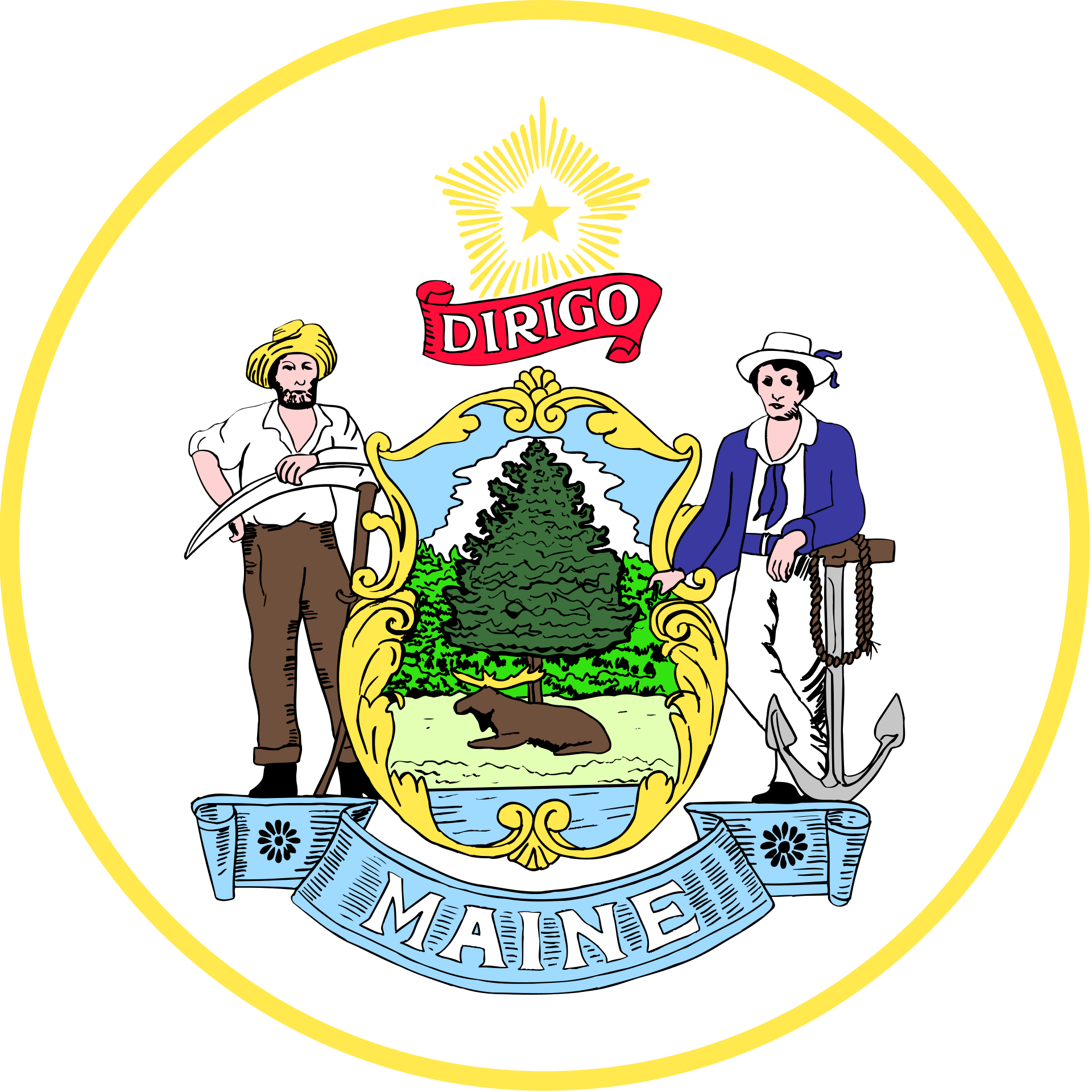 Maine Gubernatorial Election Wikipedia - Great Seal Of Maine Clipart (1920x1920), Png Download