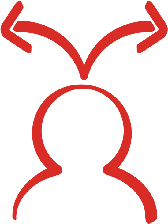 Icon Of A Person With Two Opposing Arrows Coming From Clipart (768x768), Png Download