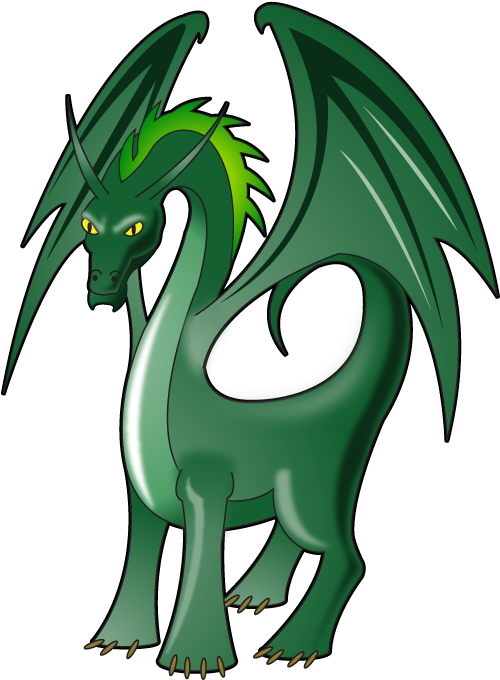 A Green Dragon - Cartoon Clipart (500x689), Png Download