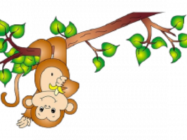 Pretty Clipart Vine - Monkey On Tree Clipart - Png Download (640x480), Png Download