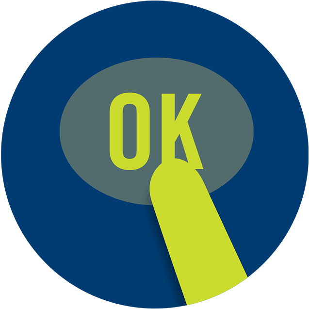 A Finger Touches A Button Labelled “ok” - Circle Clipart (637x637), Png Download