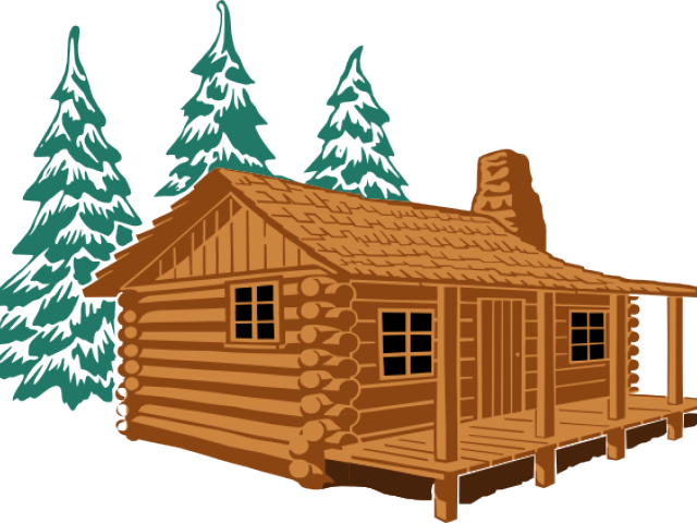 Log Cabin Cartoon Clipart (640x480), Png Download