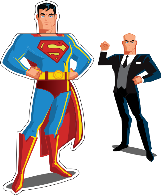 Superman / Lex Luthor Mix & Match - Cartoon Clipart (625x625), Png Download