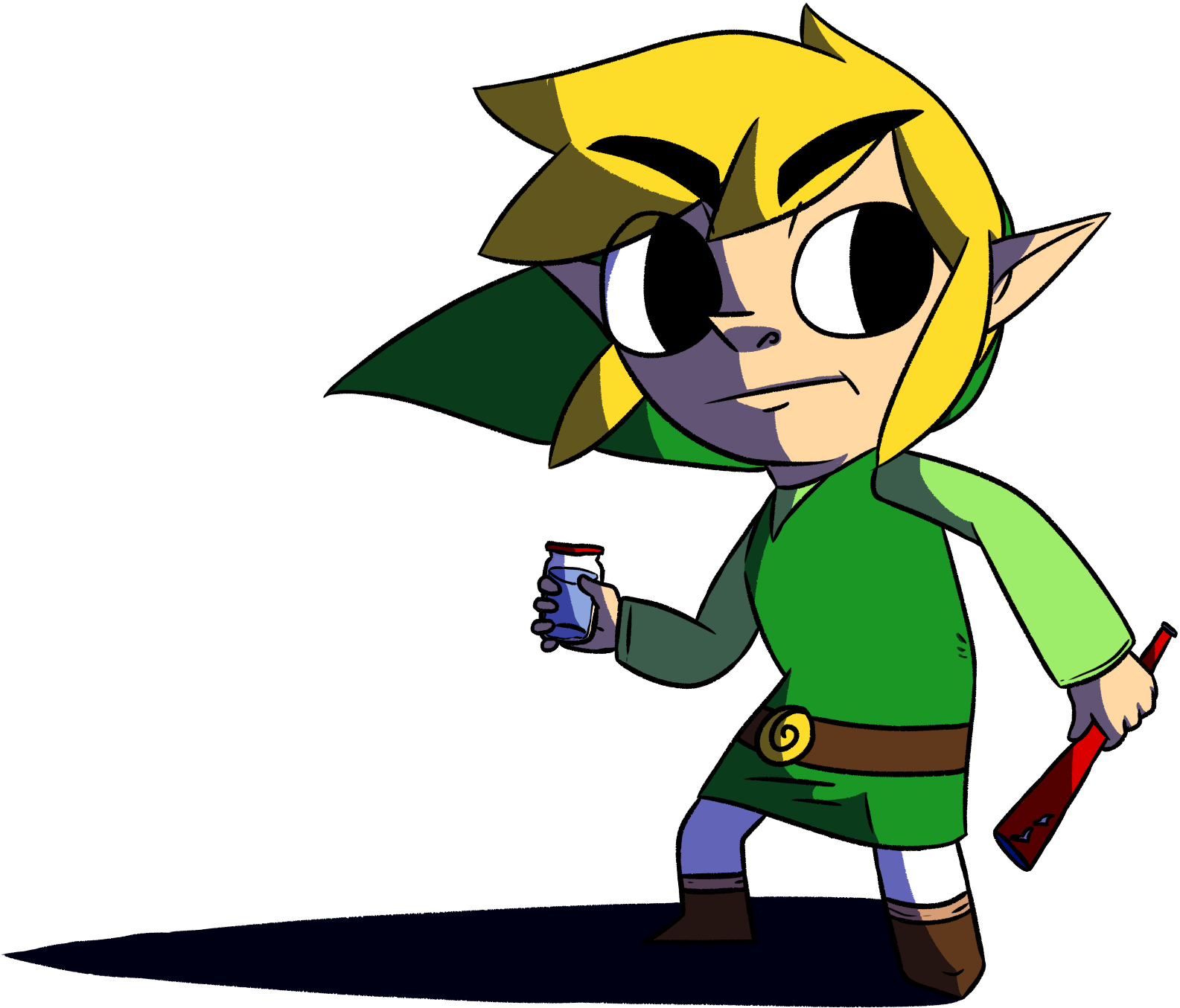 Fan Arti Did A Quick Wind Waker Doodle To Play Around - Cartoon Clipart (2006x1585), Png Download