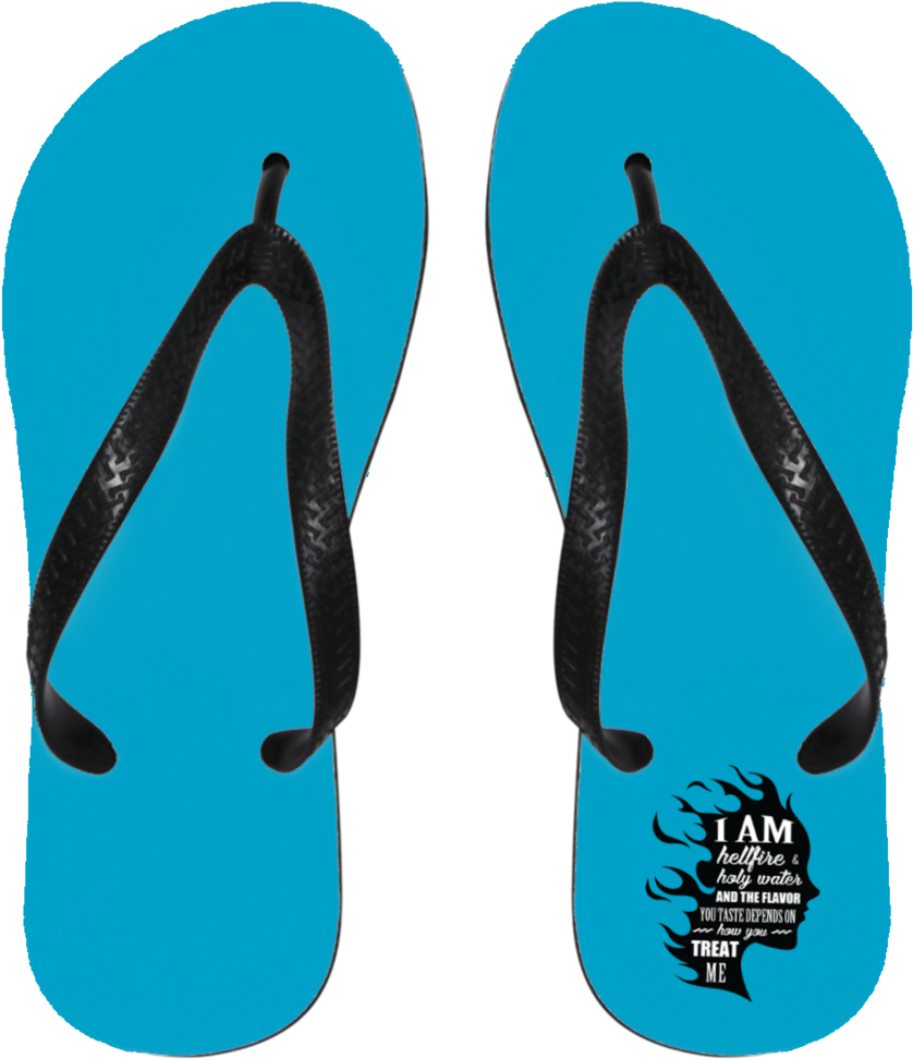 I Am Both Hellfire And Holy Water Flip Flops - Clothing Clipart (1024x1024), Png Download