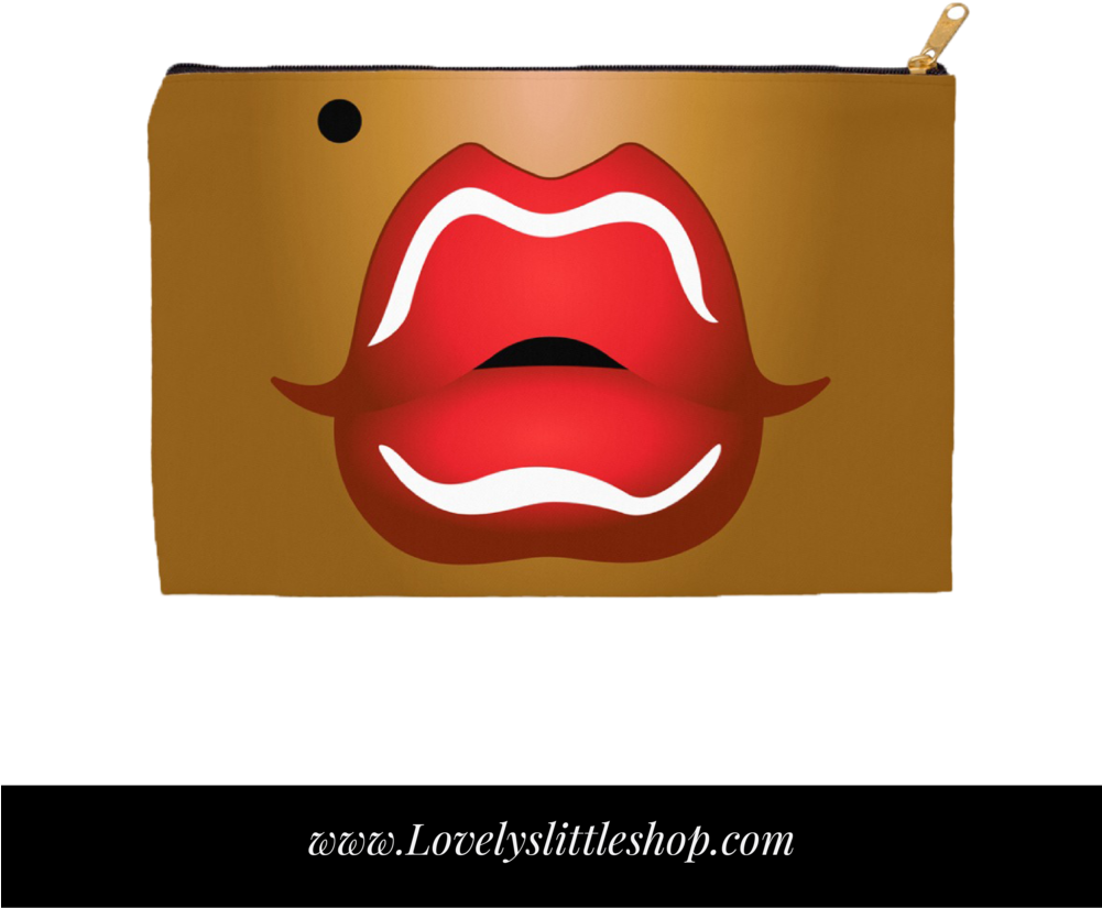 Red Kiss Kiss Make-up Bag Clipart (1000x1000), Png Download