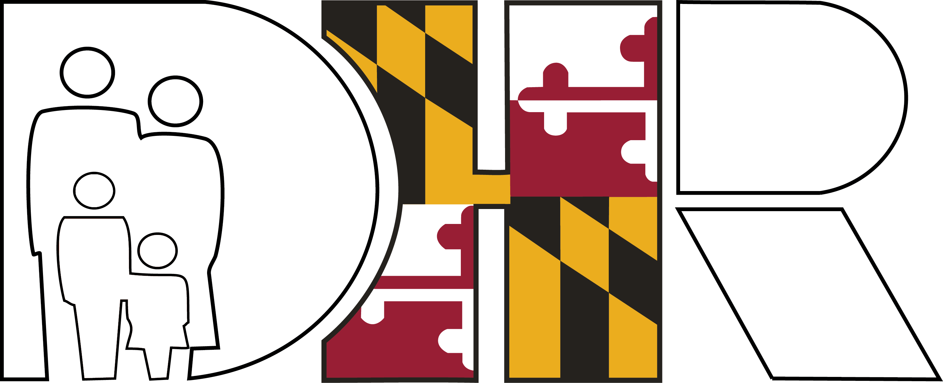 Dhr Logo New Color W - Maryland Colonial Flag Clipart (3092x1257), Png Download